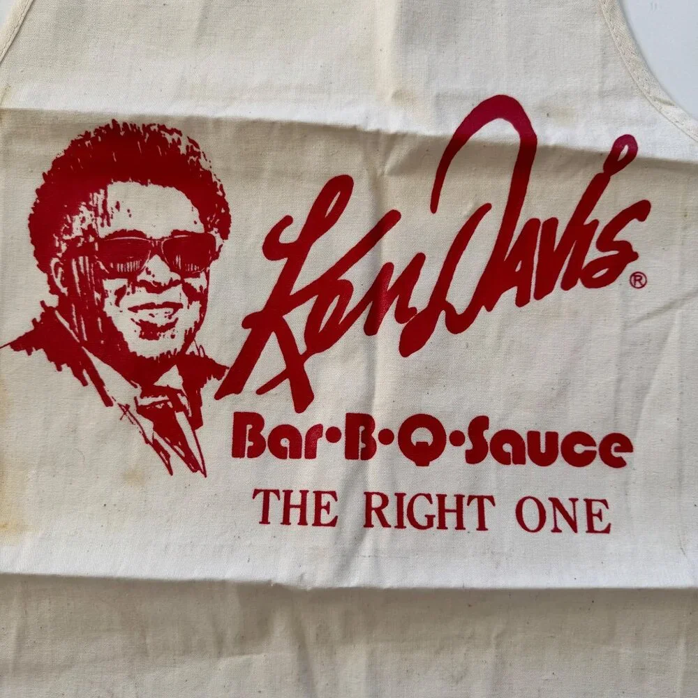 Vintage Ken Davis Bar-B-Q Sauce Apron Augusta Sportswear 100% Cotton USA - Picture 2 of 9